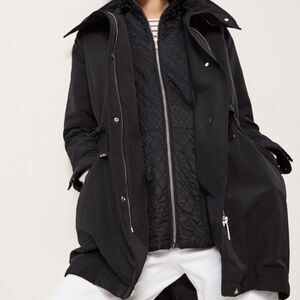 Massimo dutti EUC dark navy black coat jacket warm